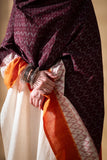 Deep Brown - Pochampally double Ikat cotton dupatta