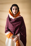Deep Brown - Pochampally double Ikat cotton dupatta
