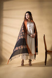 Brown/Black - Pochampally double Ikat cotton dupatta