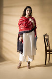 Red/Black - Pochampally double Ikat cotton dupatta