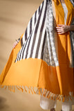 Yellow - Pochampally double Ikat cotton dupatta
