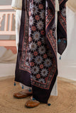 Black - Ajrakh Hand Block Printed - Handloom Cotton Stole