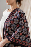 Black - Ajrakh Hand Block Printed - Handloom Cotton Stole