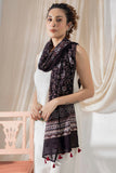 Black - Ajrakh Hand Block Printed - Handloom Cotton Stole
