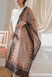 Cream - Ajrakh Hand Block Printed - Handloom Cotton Stole