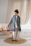 Blue - Ajrakh Hand Block Printed - Handloom Cotton Stole