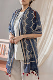 Blue - Ajrakh Hand Block Printed - Handloom Cotton Stole