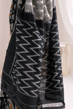 Pochampally Double Ikat Cotton Handloom Saree - Grey/Black