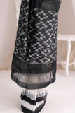 Pochampally Double Ikat Cotton Handloom Saree - Black/White