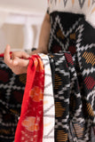Pochampally Double Ikat Cotton Handloom Saree - Black/Red