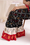 Pochampally Double Ikat Cotton Handloom Saree - Black/Red