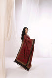Pure Mul Cotton Ajrakh Hand Block Saree - Light Yellow