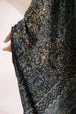Pure Mul Cotton Ajrakh Hand Block Saree - Indigo/Lemon Yellow