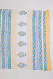 Rama Green/Blue Pure Cotton Mul Hand Block Saree