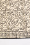 Ivory/Red Pure Cotton Mul Hand Block Saree