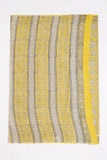 Lemon Yellow Pure Cotton Mul Hand Block Saree
