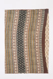 Ivory/Brown Pure Cotton Mul Hand Block Saree