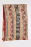 Red/Black Pure Cotton Mul Hand Block Saree