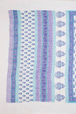 White/Violate Pure Cotton Mul Hand Block Saree