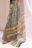 Black - Kota Doria Bagru Hand Block Printed Saree