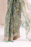 Green - Kota Doria Bagru Hand Block Printed Saree