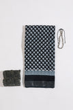 Black Linen Hand Block Saree