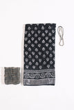 Black Linen Hand Block Saree