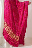 Maharani Pink - Pure Modal Silk Bandhani Barbag Dupatta with Zari Lagdi Patta
