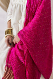 Maharani Pink - Pure Modal Silk Bandhani Dani Dupatta with Zari Lagdi Patta