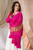 Maharani Pink - Pure Modal Silk Bandhani Dani Dupatta with Zari Lagdi Patta