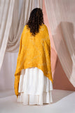 Mustard Yellow - Pure Modal Silk Lehriya Bandhani Dupatta with Zari Lagdi Patta