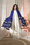 Royal Blue - Pure Modal Silk Bandhani Checks Pallu Dupatta with Zari Lagdi Patta