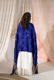 Royal Blue - Pure Modal Silk Lehriya Bandhani Dupatta with Zari Lagdi Patta
