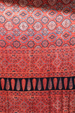 Ajrakh Hand Block Printed Modal Silk Saree - Red