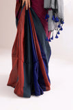 Pure Mul Cotton Handloom Contrast Color Pallu Saree - Multicolor