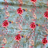 Pure Georgette Printed Fabric - Multicolor - Floral