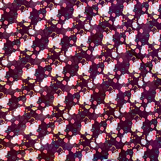 Pure Georgette Printed Fabric - Floral