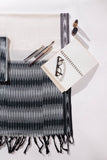 Pure Cotton Ikat Weaved 3 Piece Suit Piece - Grey/Black - Vastra Raag