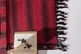 Pure Cotton Ikat Weaved 3 Piece Suit Piece - Red/Black - Vastra Raag