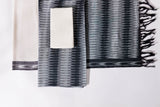 Pure Cotton Ikat Weaved 3 Piece Suit Piece - Grey/Black - Vastra Raag