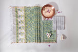Pure Chanderi Silk Hand Block Printed 3 PC Suit - Green/Yellow - Vastra Raag