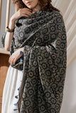 Ajrakh Hand Block Printed - Handloom Woolen Dupatta