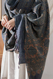 Ajrakh Hand Block Printed - Handloom Woolen Dupatta